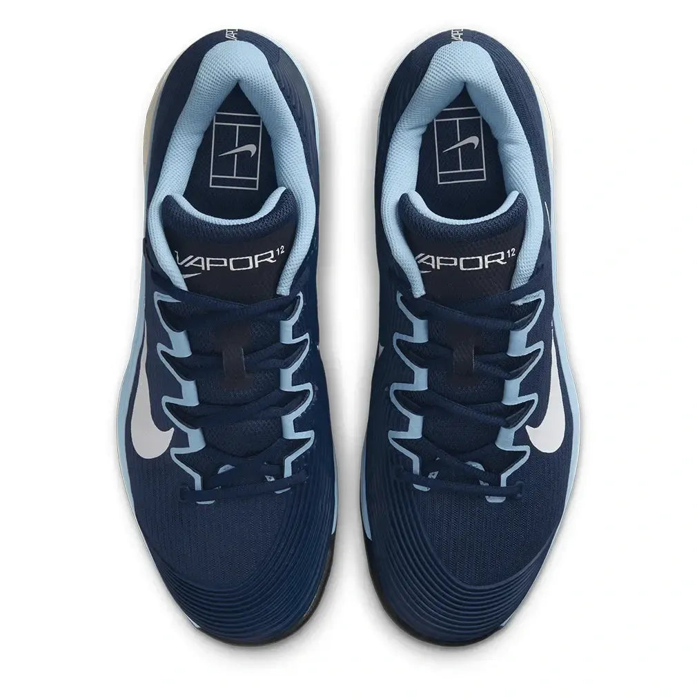 Men's Zoom Vapor 12 Tennis Shoes Midnight Navy and White