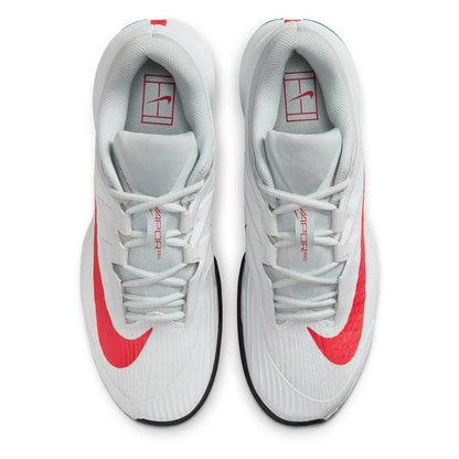 Men's Zoom Vapor Pro 3 Tennis Shoes White and Lt Crimson
