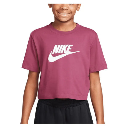 Girls' Sportswear Cropped T-Shirt-Apparel-Nike-FZ5548-634-Tennis Express
