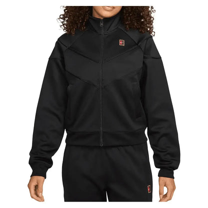 Women's Court Dri-FIT Heritage Windrunner Poly Knit Jacket Black-Apparel-Nike-FZ6507-010U25-Tennis Express