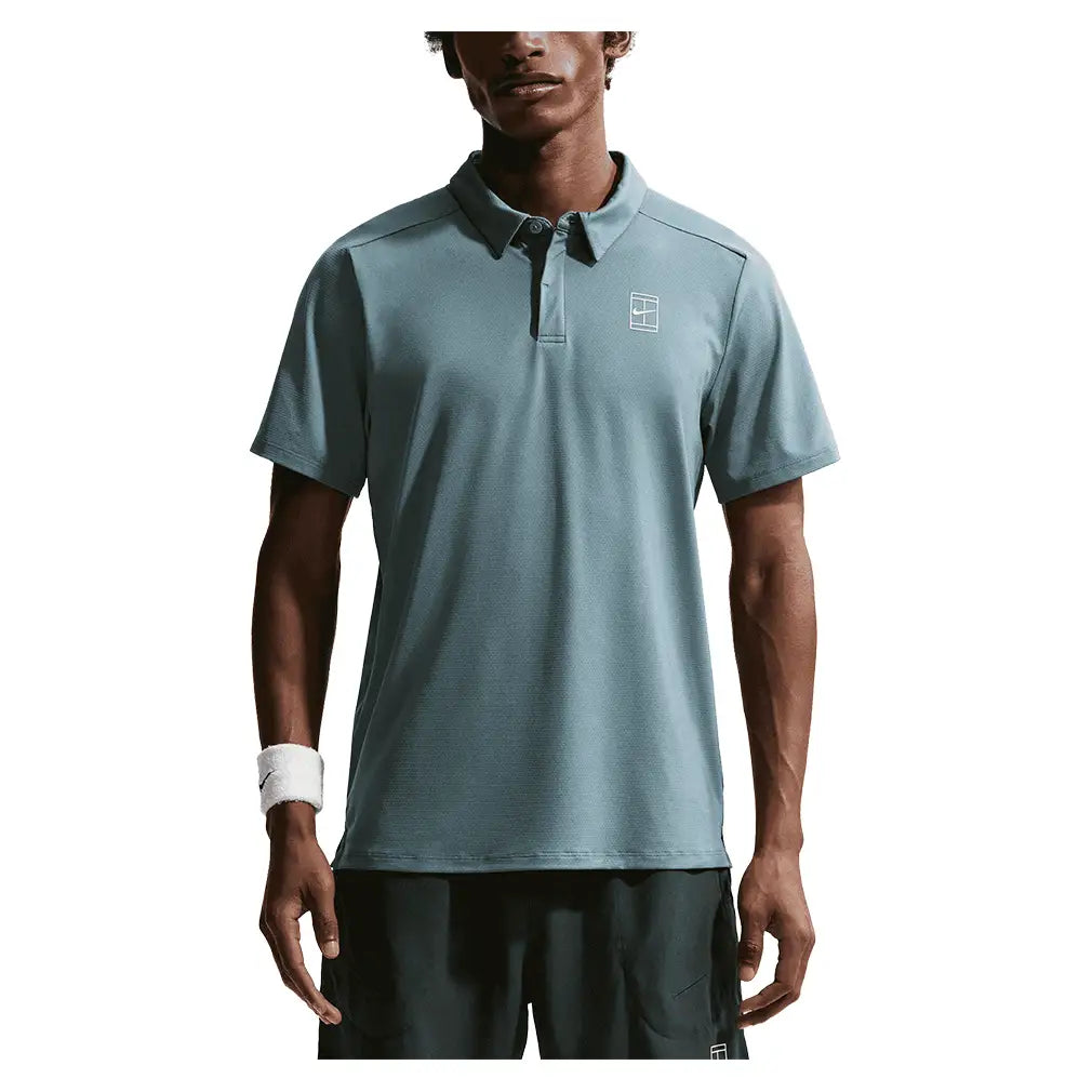 Men's Court Dri-FIT Advantage Tennis Polo Mineral Slate and White