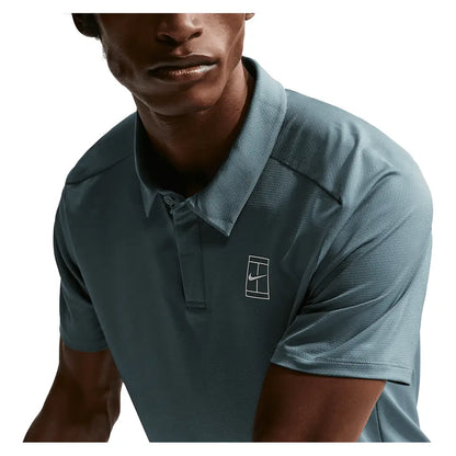 Men's Court Dri-FIT Advantage Tennis Polo Mineral Slate and White