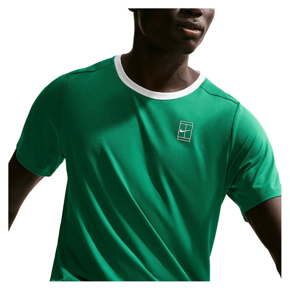 Men's Court Dri-FIT Advantage Tennis Top Malachite and White