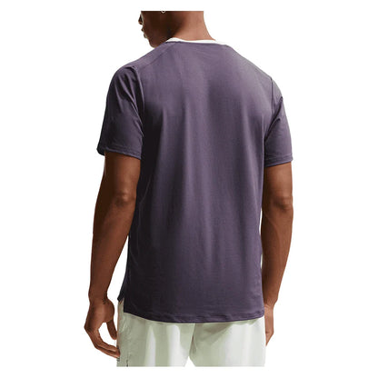 Men's Court Dri-FIT Advantage Tennis Top Dark Raisin and Volt Tint