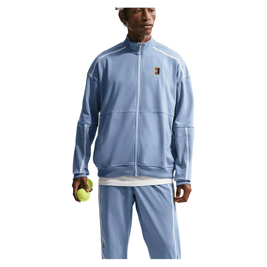 Men's Court Heritage Tennis Jacket Work Blue-Apparel-Nike-FZ6925-486-Tennis Express