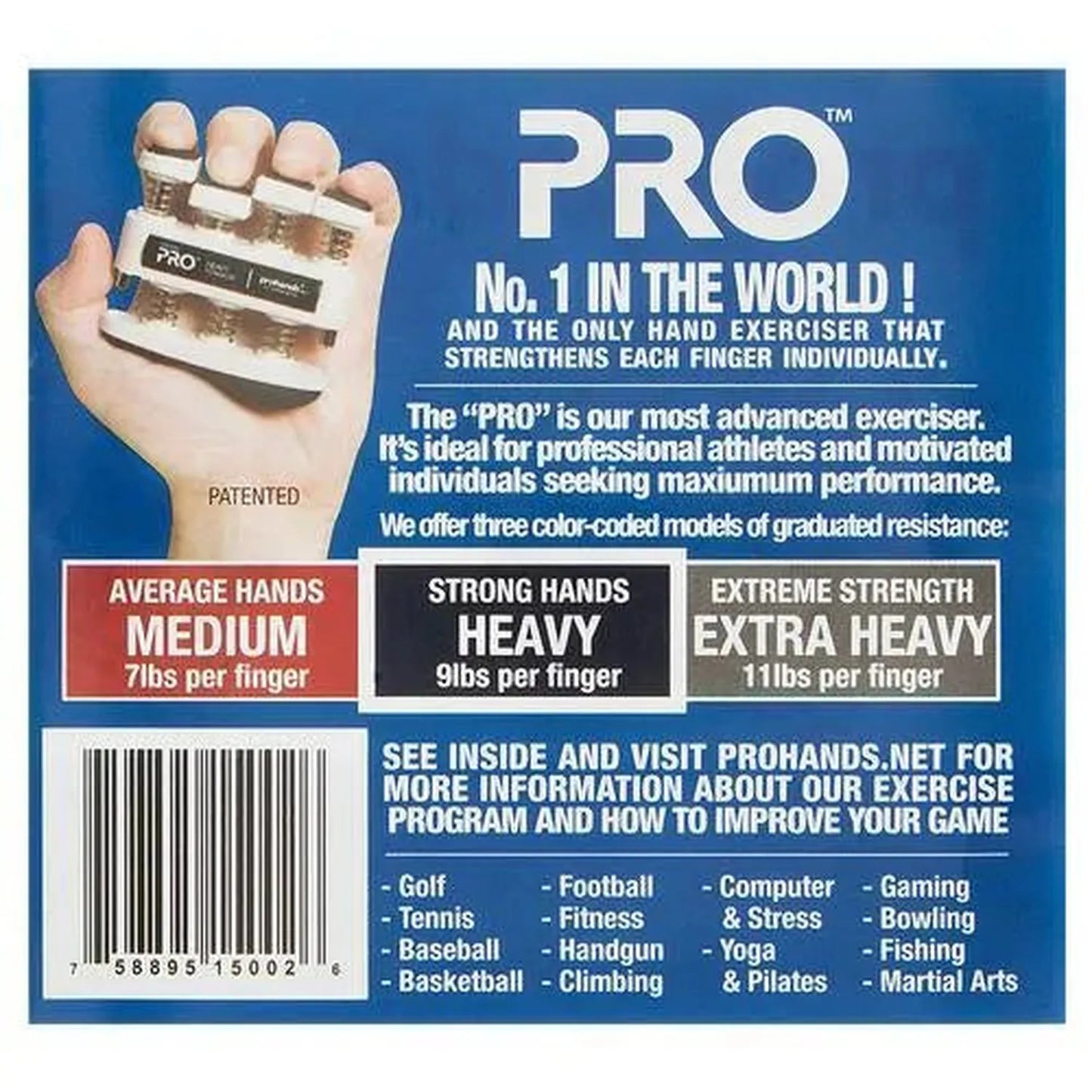 PRO HAND EXERCISER HEAVY TENSION BLACK