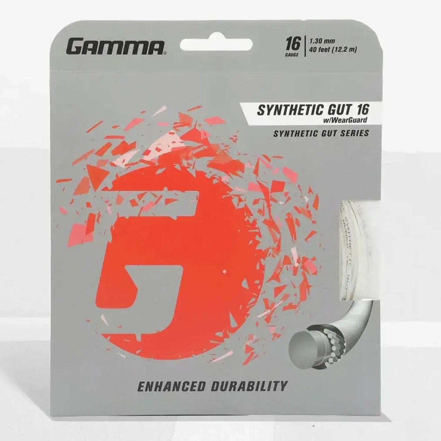 Synthetic Gut with Wearguard 16G Tennis String-Strings-Gamma-GSGW16-W-Tennis Express