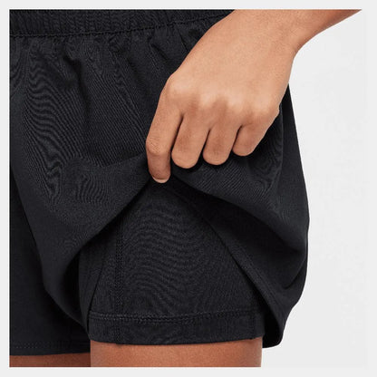 Girls' One Dri-Fit 2in1 3 inch Training Shorts Black and White