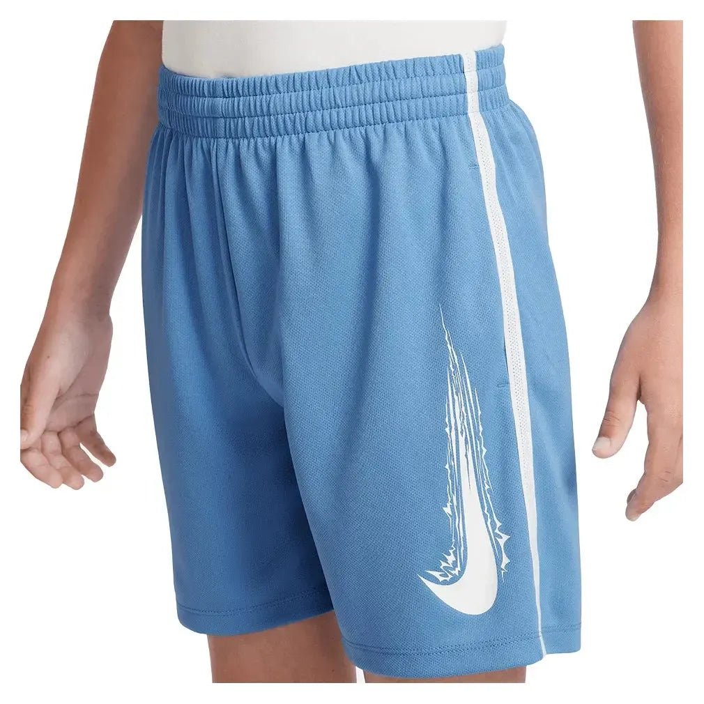 Boys' Dri-FIT Multi Woven Training Short Blue Beyond and White
