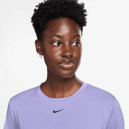 Women's One Classic Twist Short Sleeve Top Lilac Ice and Black