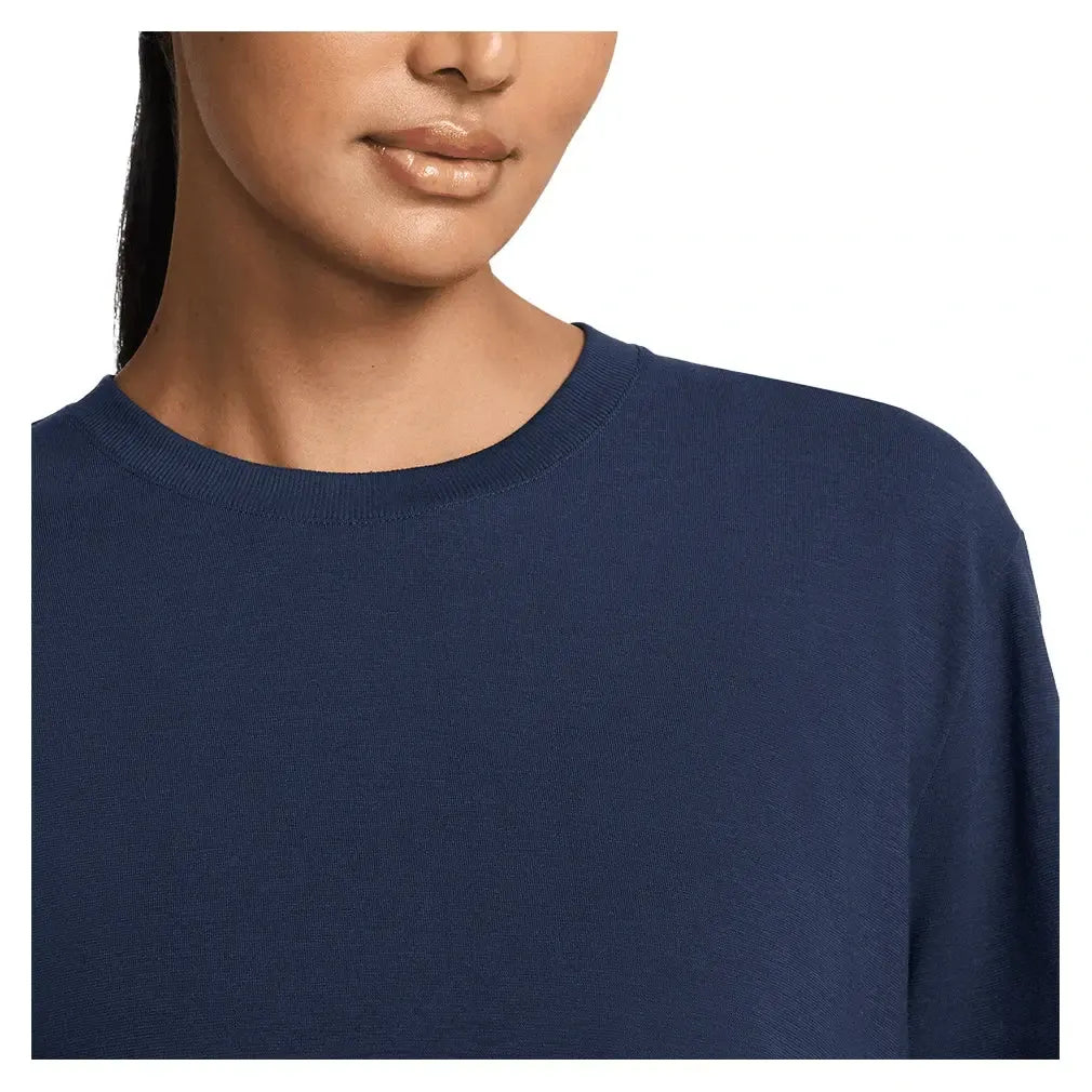 Women's One Relaxed Dri-FIT Cropped Short-Sleeve Top Midnight Navy