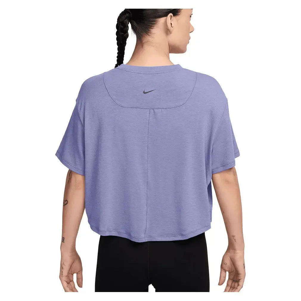 Women's One Relaxed Dri-FIT Cropped Short Sleeve Top Lilac Ice and Clear