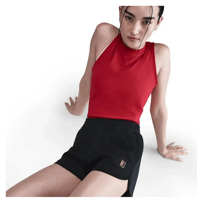 Women's Court Heritage Mid-Rise Fleece Tennis Shorts Black
