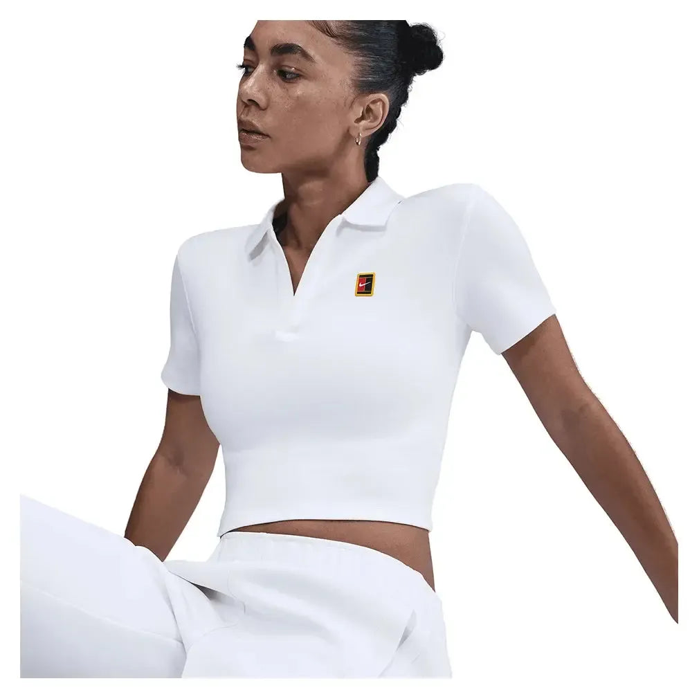 Women's Court Heritage Short-Sleeve Cropped Tennis Polo