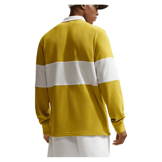Men's Court Heritage Long Sleeve Tennis Polo Saffron Quartz and Sail