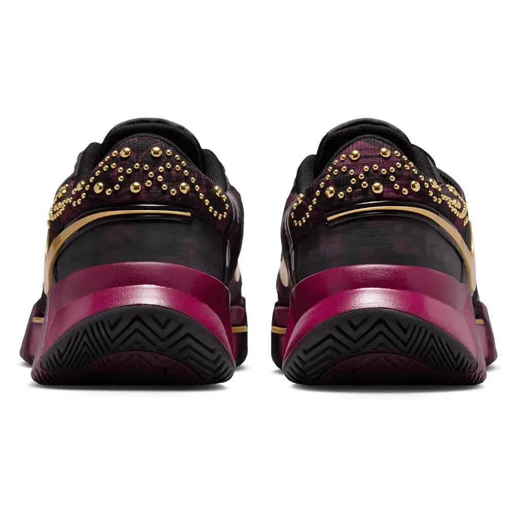 Women's Naomi Osaka Zoom GP Challenge 1 Tennis Shoes Bordeaux and Metallic Gold