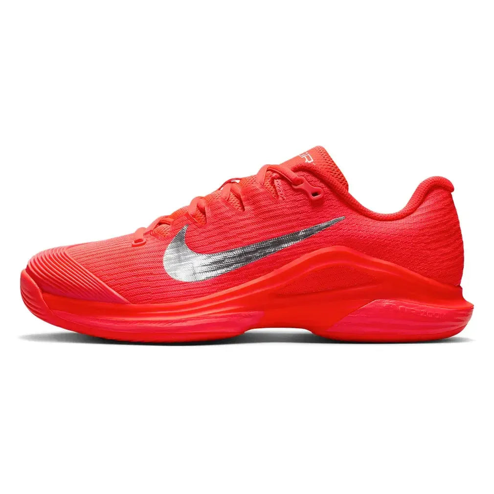 Women's Zoom Vapor 12 PRM New York Tennis Shoes Bright Crimson and Metallic Silver