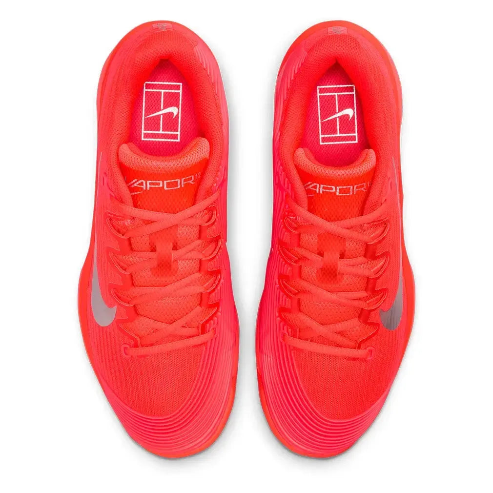 Women's Zoom Vapor 12 PRM New York Tennis Shoes Bright Crimson and Metallic Silver