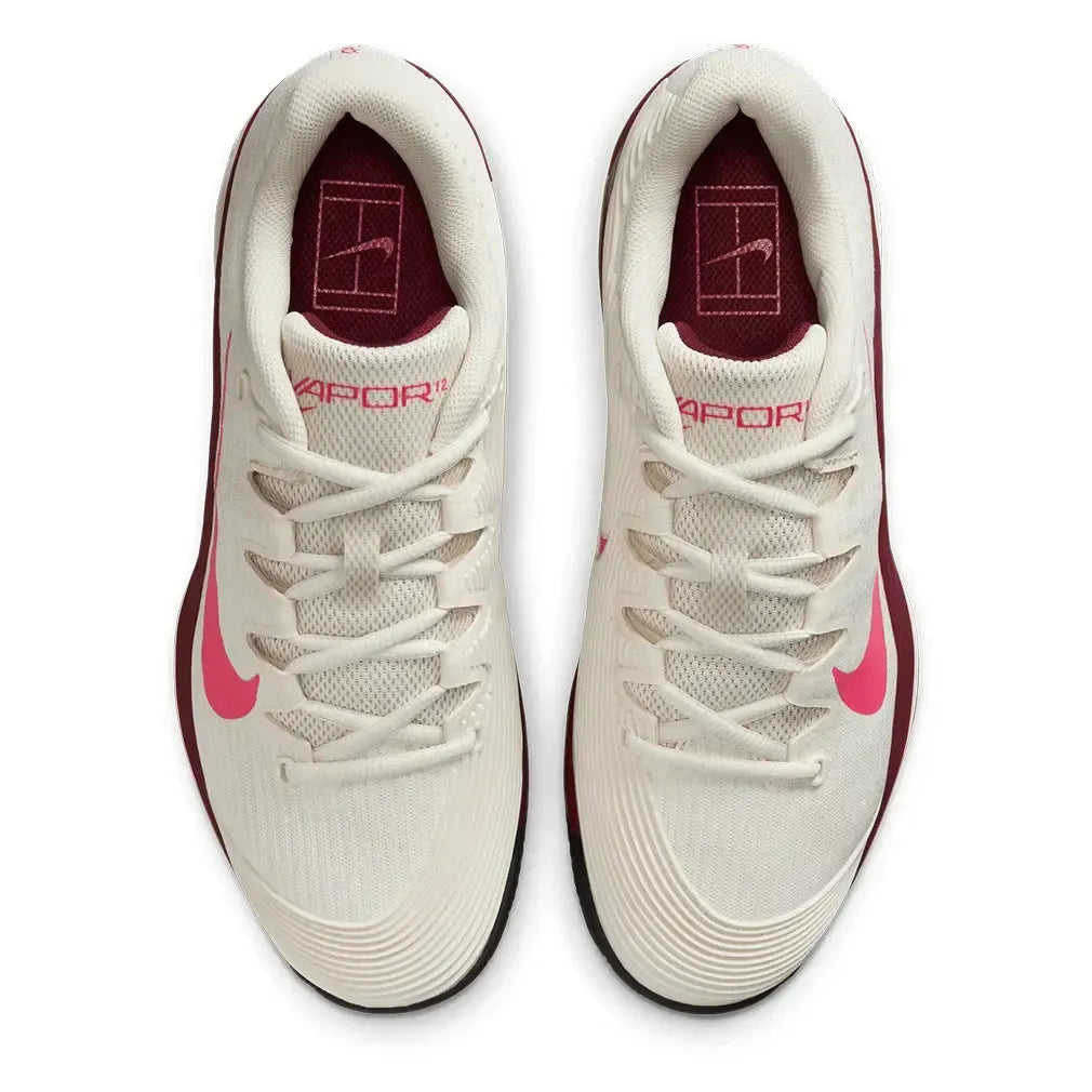 Women's Zoom Vapor 12 Clay Tennis Shoes Pale Ivory and Rush Pink