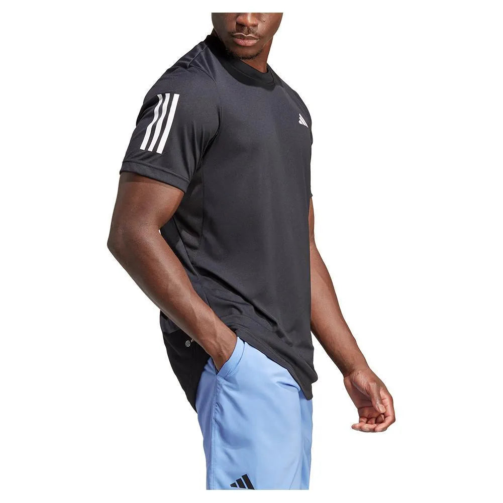 Men's Club 3 Stripe Tennis Top Black