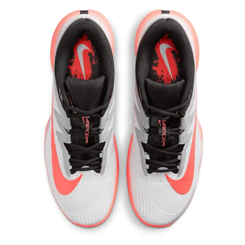 Men's Zoom Vapor Pro 3 Premium Tennis Shoes White and Hot Lava