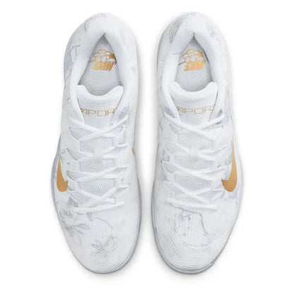 Men's Zoom Vapor 12 Magnolia Tennis Shoes White and Metallic Gold