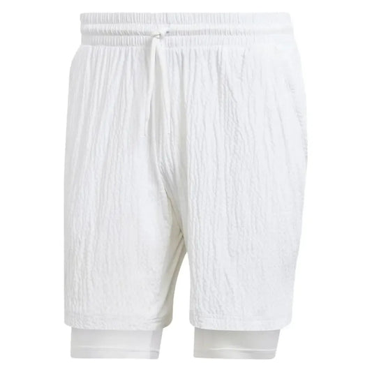 Mens Seersucker AeroReady Pro Tennis Short White-Apparel-Adidas-IA7101-F23-Tennis Express