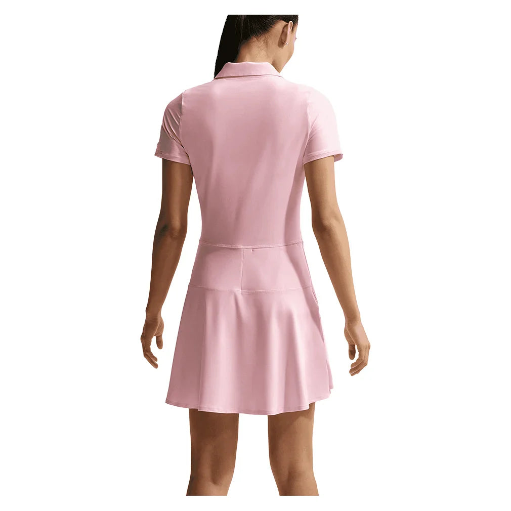 Women's Dri-FIT Victory Tennis Polo Dress Pink Foam and White