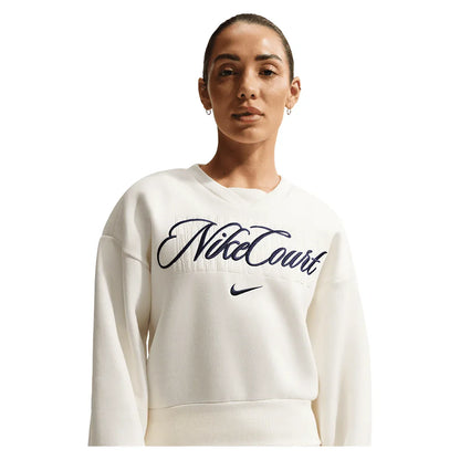 Women's Court Collection French Terry Tennis Crew Sail and Midnight Navy