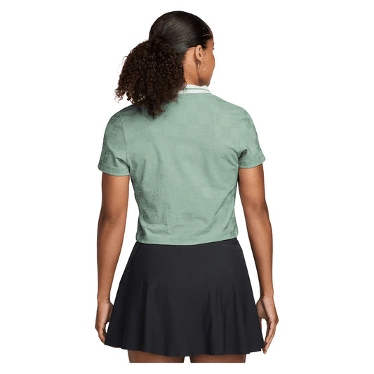 Women's Dri-FIT Court Collection Cropped Tennis Polo Steam and Barely Green
