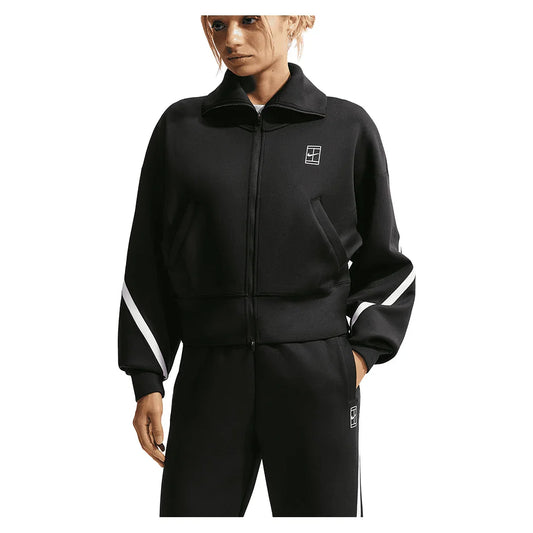 Women's Court Dri-FIT Advantage Full Zip Tennis Jacket Black and White-Apparel-Nike-IB0776-010-705092Tennis Express