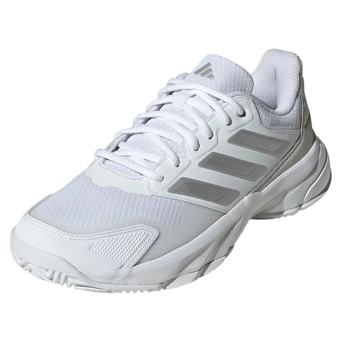 Women's CourtJam Control 3 Tennis Shoes White and Silver Metallic-Footwear-Adidas-ID2457-S24-y-Tennis Express