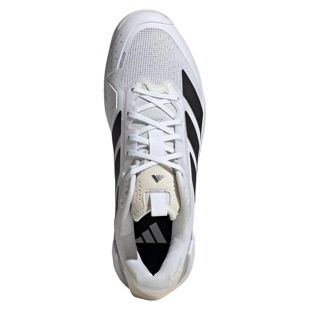 Men's Adizero Ubersonic 5 Tennis Shoes White and Core Black