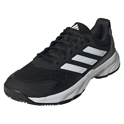 Men's CourtJam Control 3 Tennis Shoes Black and White-Footwear-Adidas-IF0458-S24-y-Tennis Express