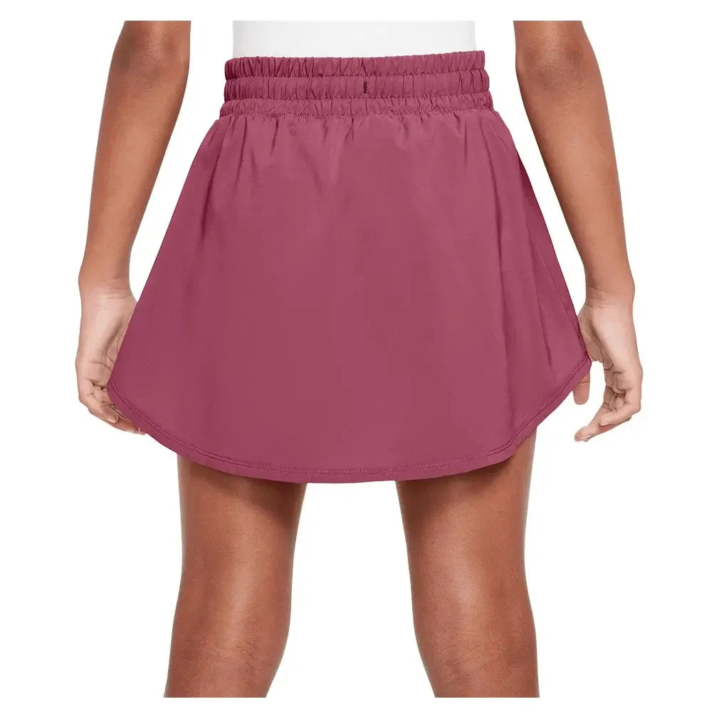Girls' One Dri-FIT High-Waisted Skort Sweet Beet and White
