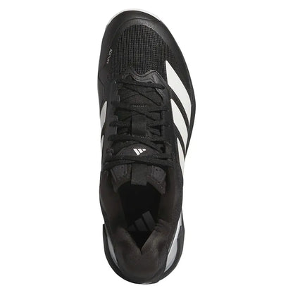 Men's Adizero Ubersonic 5 Tennis Shoes Core Black and Silver Metallic