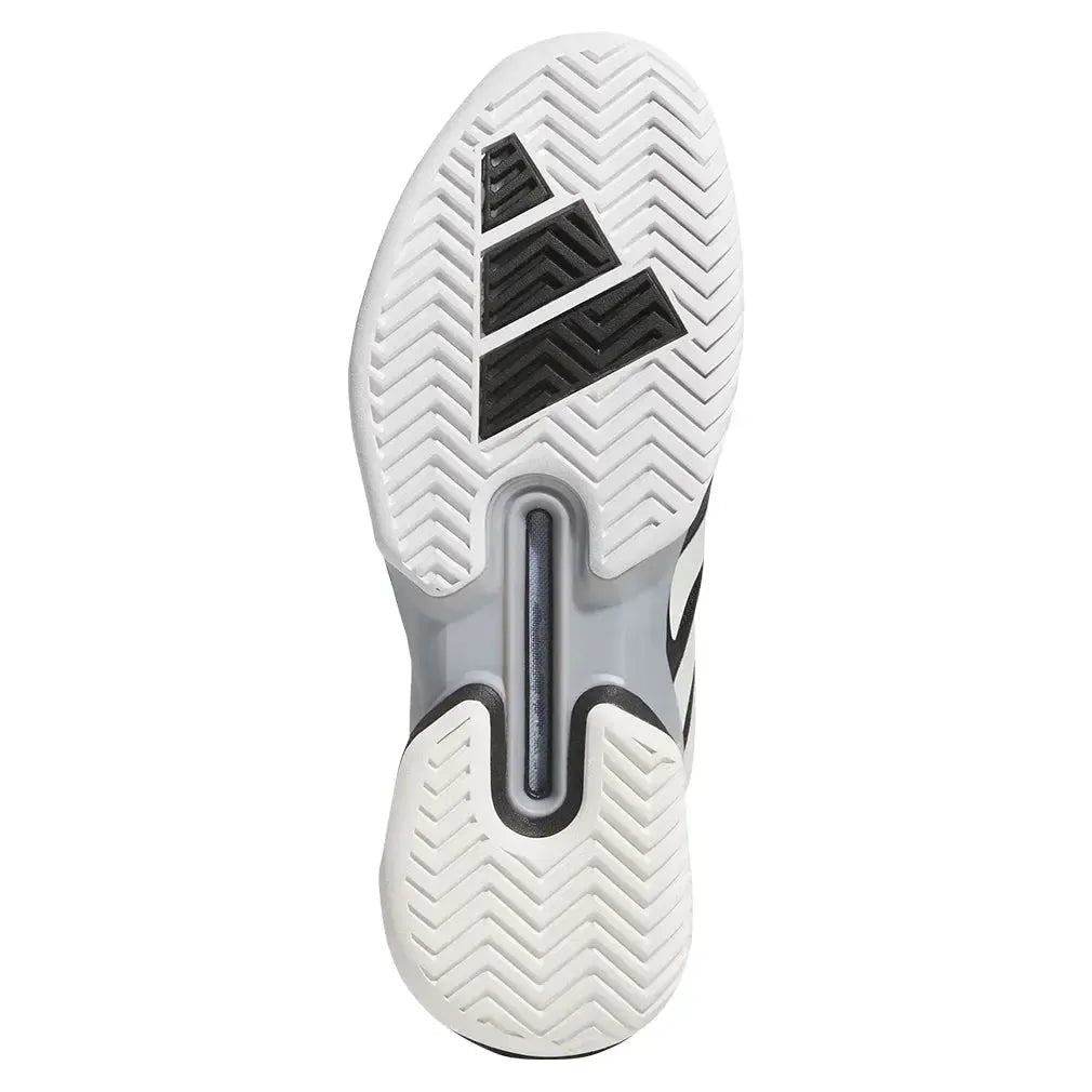 Men's Adizero Ubersonic 5 Tennis Shoes Core Black and Silver Metallic