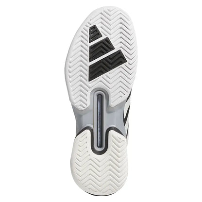 Men's Adizero Ubersonic 5 Tennis Shoes Core Black and Silver Metallic