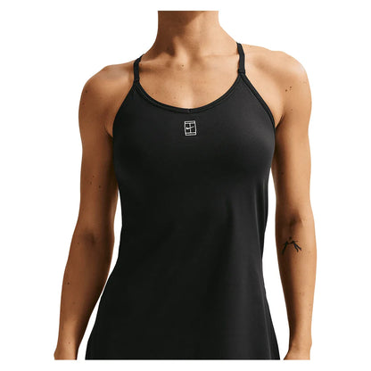 Women's Court Dri-FIT Advantage Strap Tennis Dress Black and White