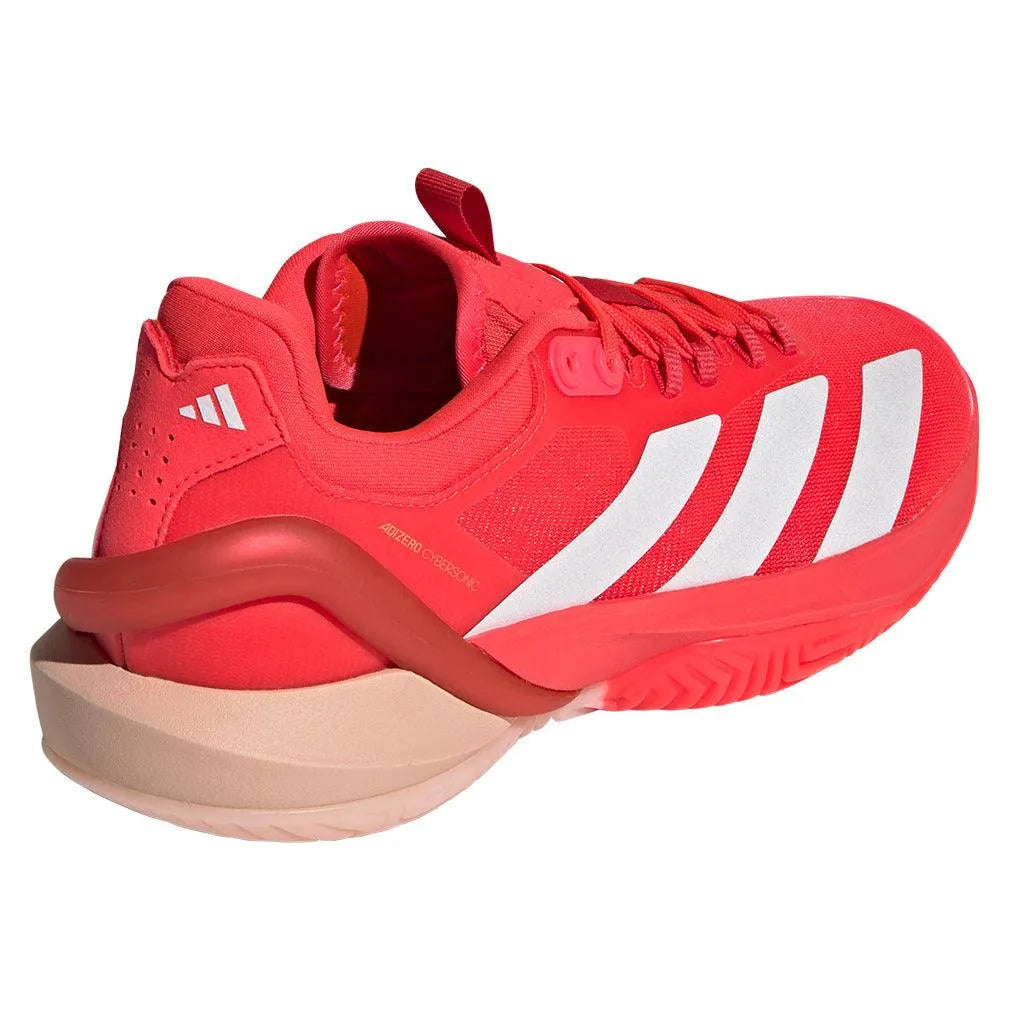 Women's Adizero Cybersonic 2 Tennis Shoes Lucid Red and Powder Coral