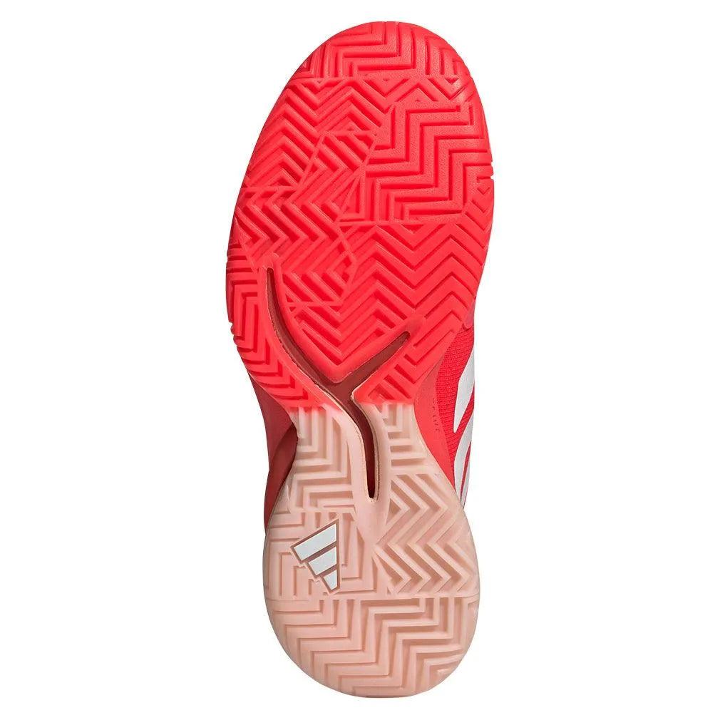 Women's Adizero Cybersonic 2 Tennis Shoes Lucid Red and Powder Coral