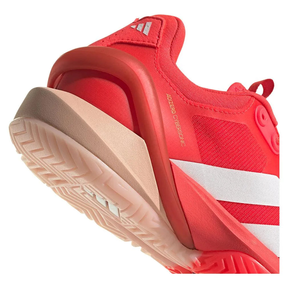Women's Adizero Cybersonic 2 Tennis Shoes Lucid Red and Powder Coral