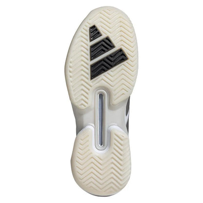 Women's Adizero Ubersonic 5 Tennis Shoes White and Silver Metallic