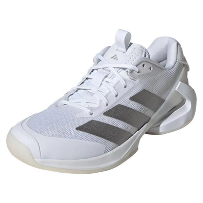 Women's Adizero Ubersonic 5 Tennis Shoes White and Silver Metallic-Footwear-Adidas-IH8103-S25-Y-Tennis Express