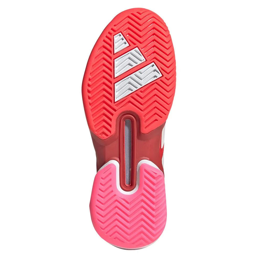 Women's Adizero Ubersonic 5 Tennis Shoes Lucid Red and Lucid Pink