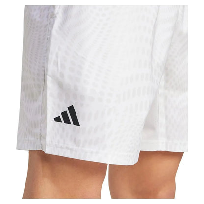 Mens Club Graphic 7 Inch Tennis Shorts White and Dash Grey