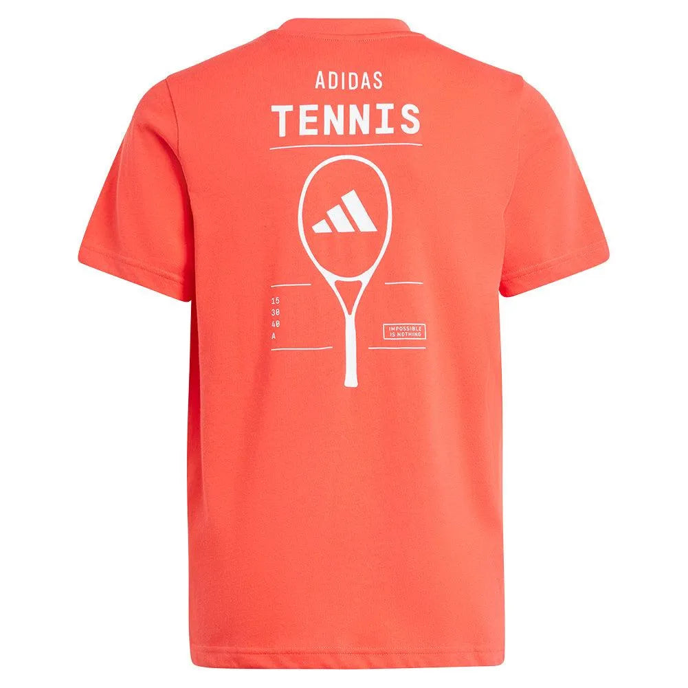 Boys' Graphic Tennis Top Semi Lucid Red