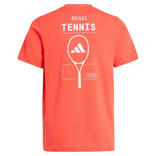 Boys' Graphic Tennis Top Semi Lucid Red