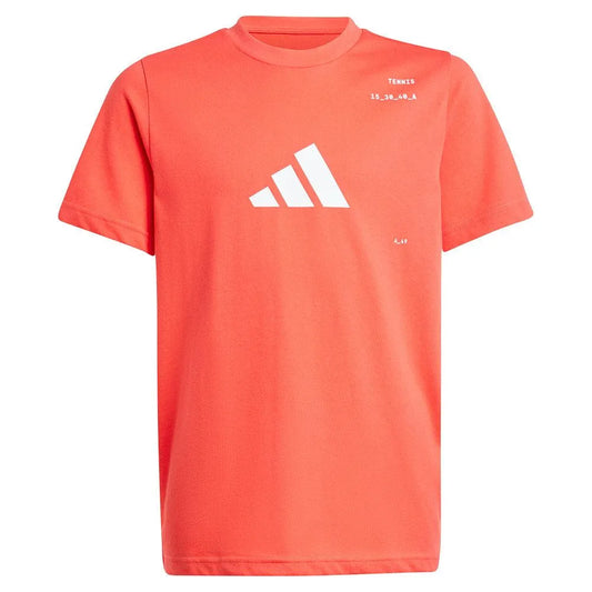 Boys' Graphic Tennis Top Semi Lucid Red-Apparel-Adidas-JD6014-S25-Tennis Express