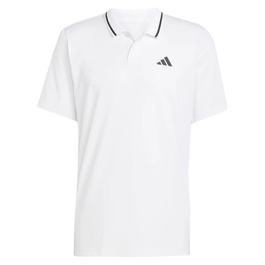 Men's Club Pique Tennis Polo White-Apparel-Adidas-JD8644-S25-1-Tennis Express